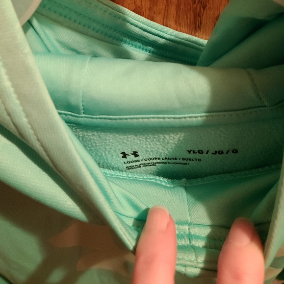 Girls under Armour hoodie mint in color - Picture 2 of 4